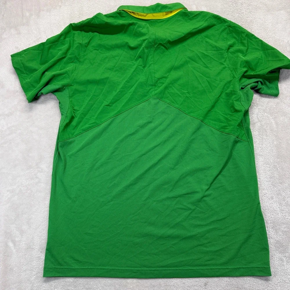 Oregon Ducks Shirt Men's Large Nike Polo Green Dri-Fit‎ NCAA Athletic Football
